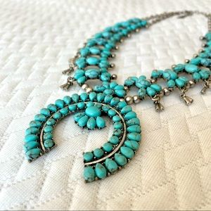 Silver/turquoise statement necklace